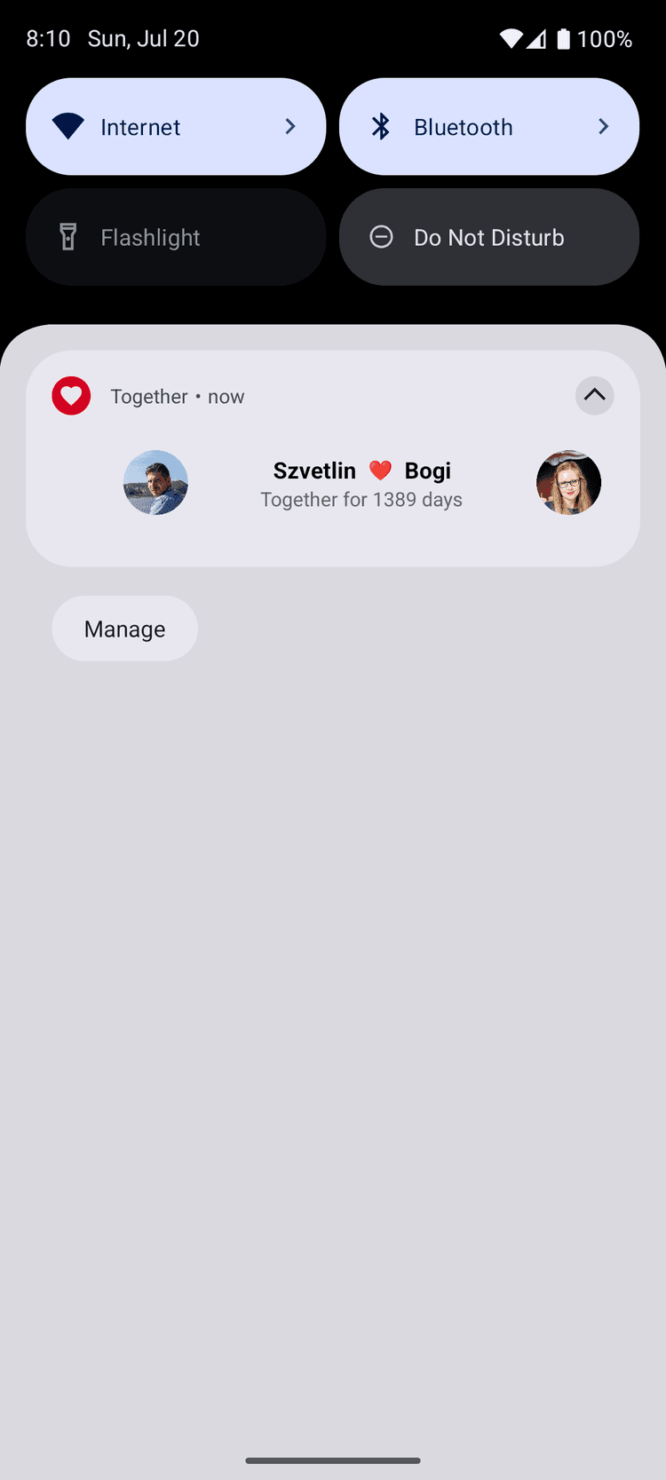 Permanent notification