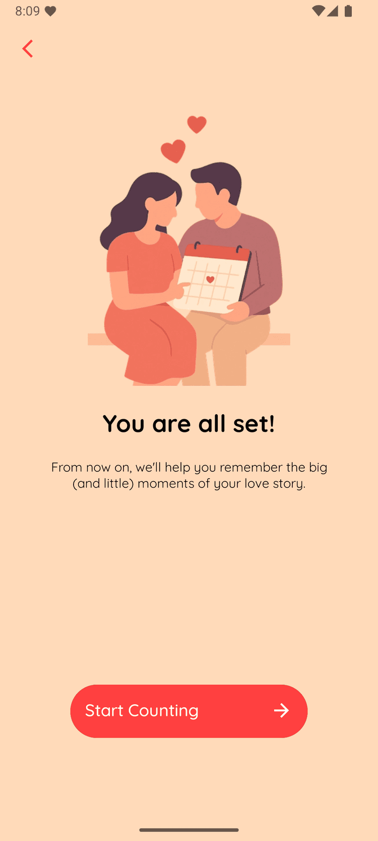 Onboarding finish screen